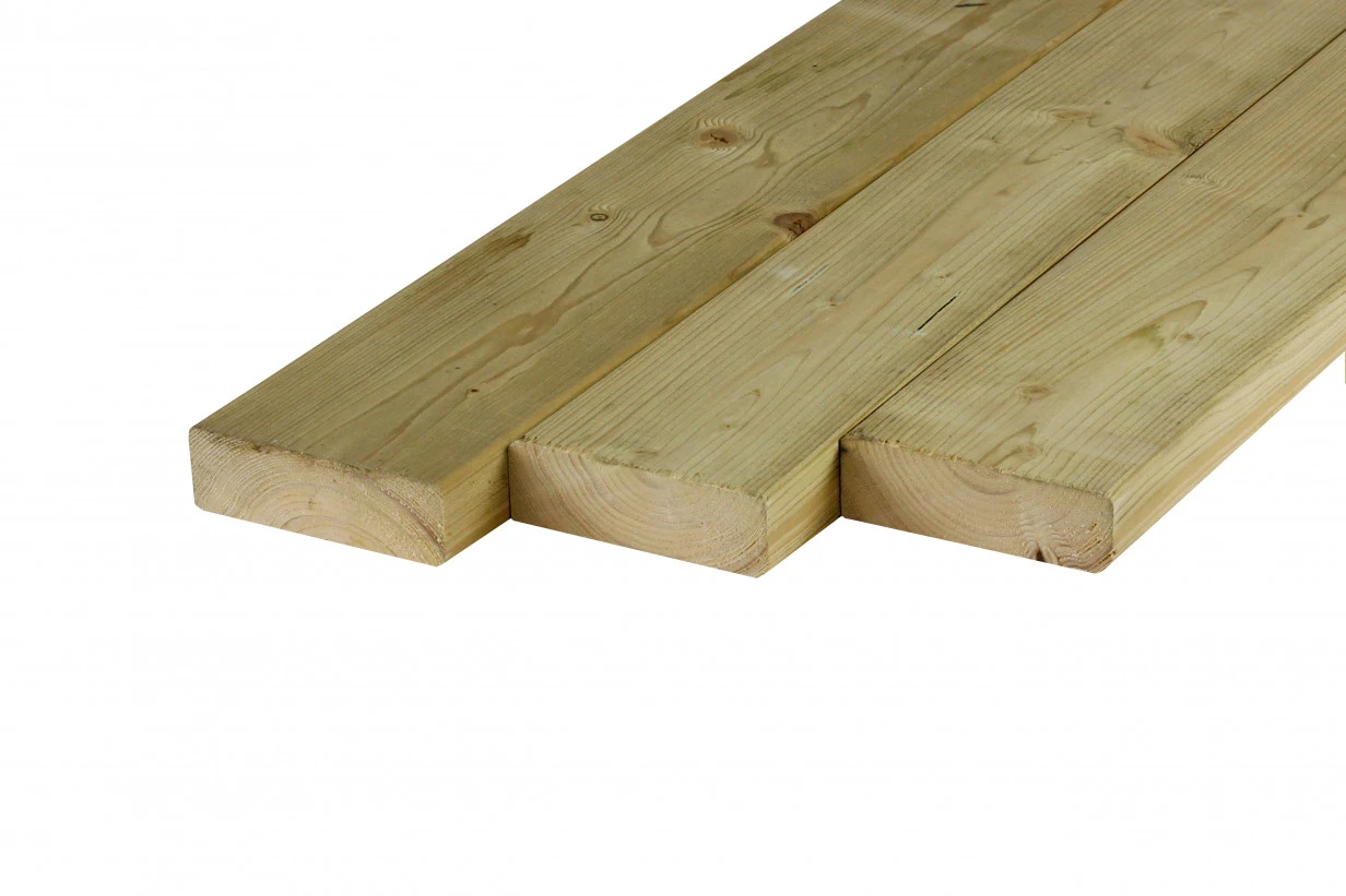 Vuren Regel 3.8 x 11.5 cm (38 x 115 mm) Geschaafd Groen Geïmpregneerd - Lengte 450 cm - Afbeelding 4